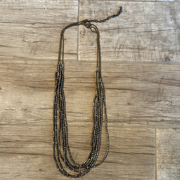 Chico’s Sparkle Long Beaded And Faux Diamond Layered Necklace - Picture 2 of 5